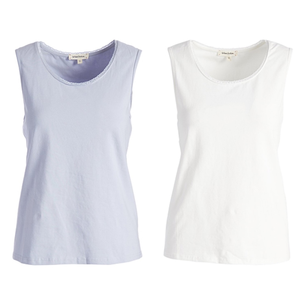Lace-Accent Tanks-Set of Two